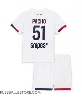 Günstige Paris Saint-Germain Willian Pacho #51 Auswärts Trikotsatzt Kinder 2025-26 Kurzarm (+ Kurze Hosen)
